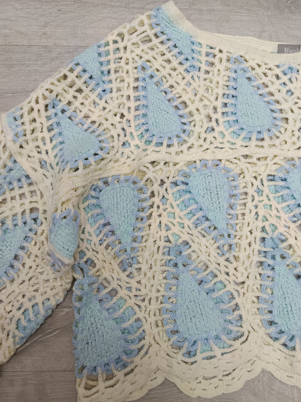 Jersey crochet manga acampada