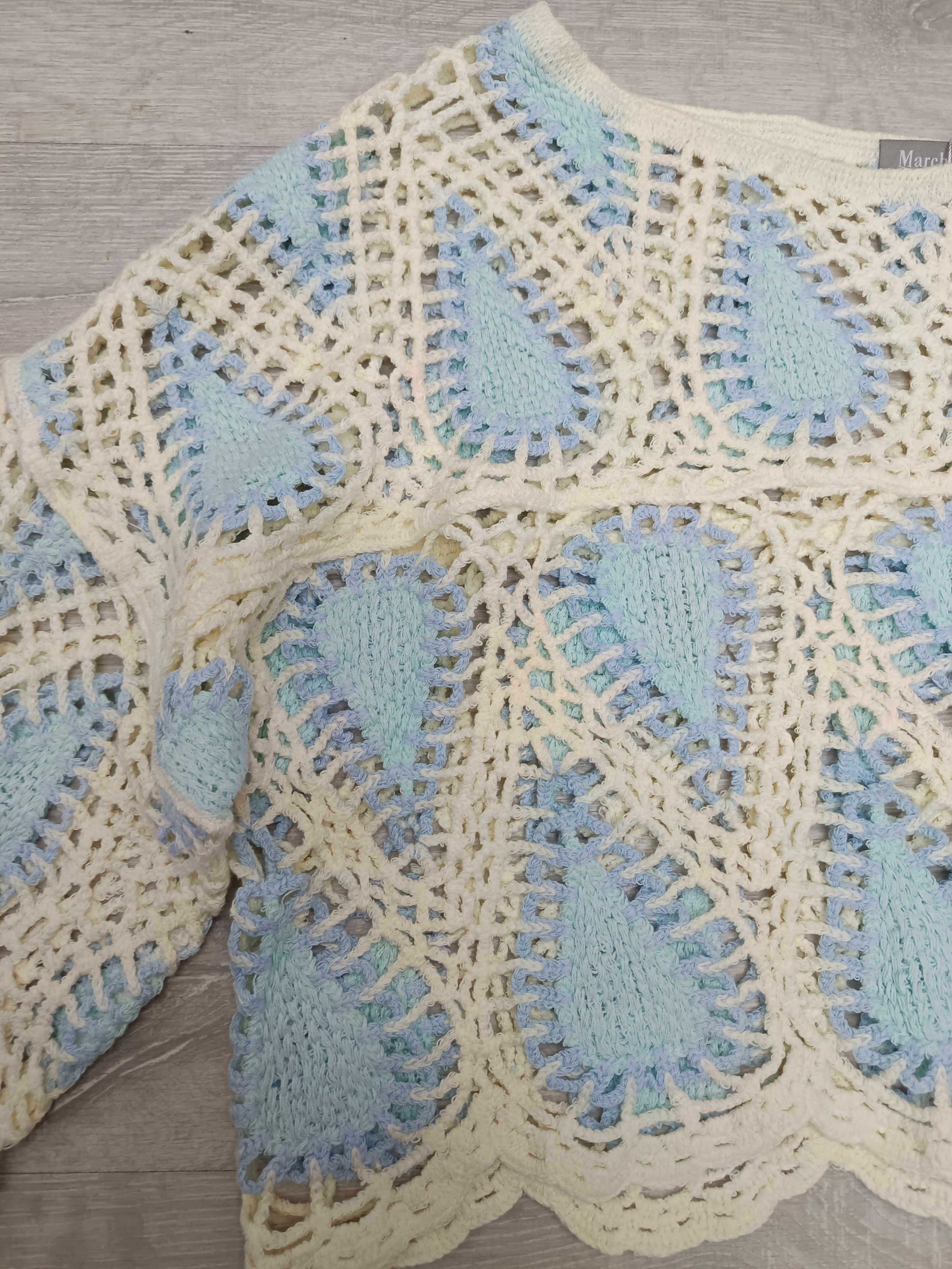 Jersey crochet manga acampada