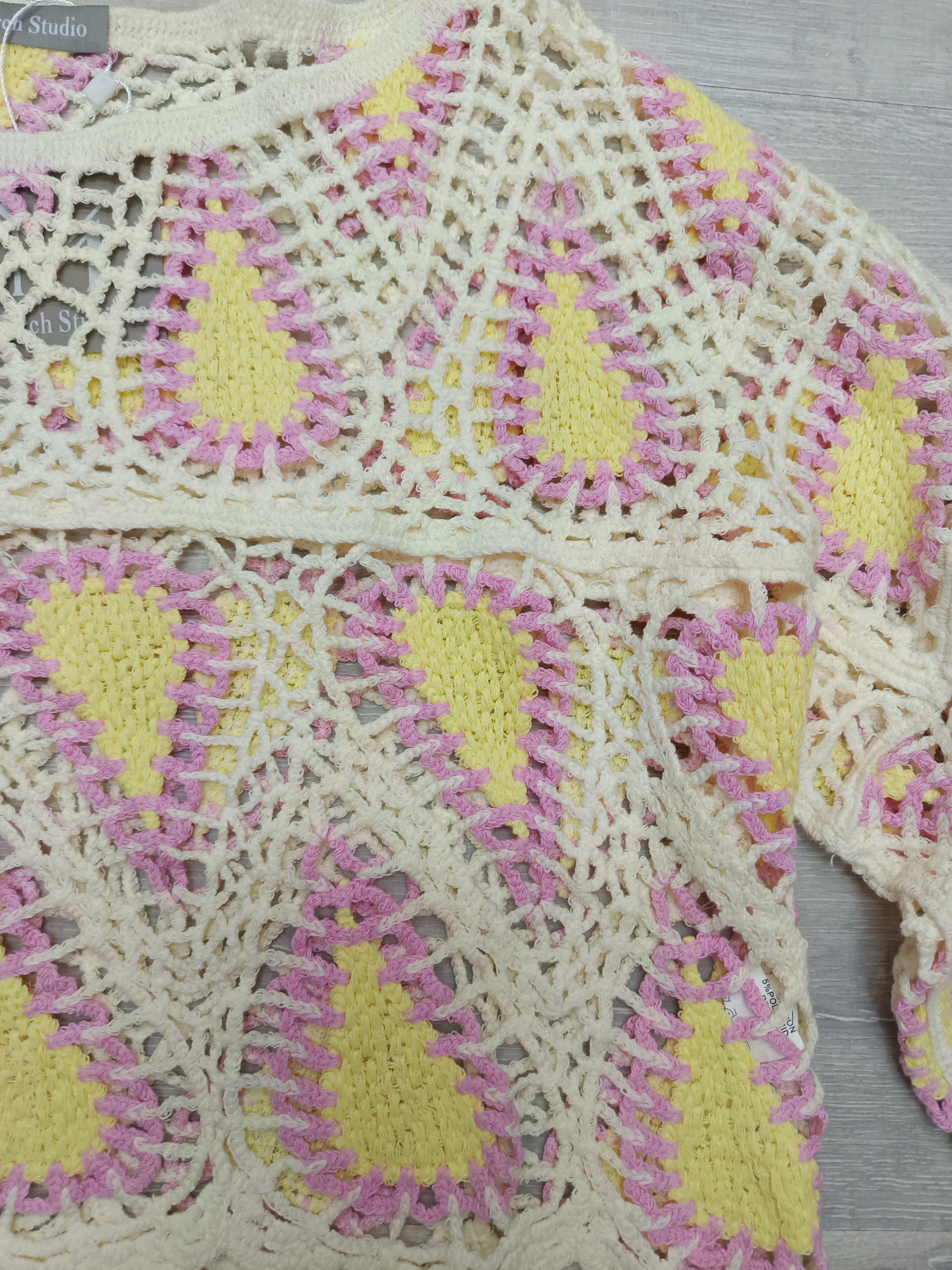 Jersey crochet manga acampada