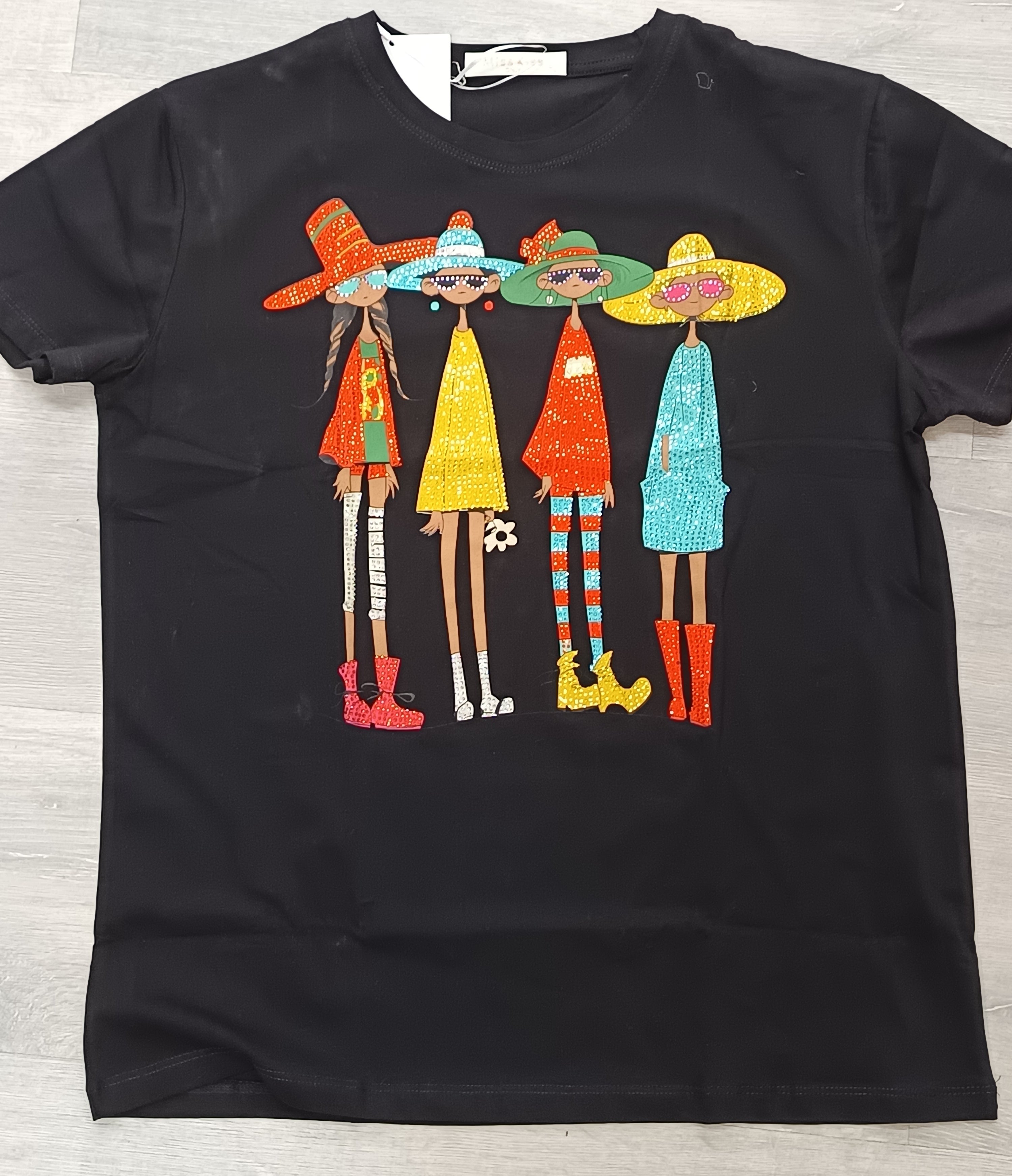 Camiseta estampada con strass