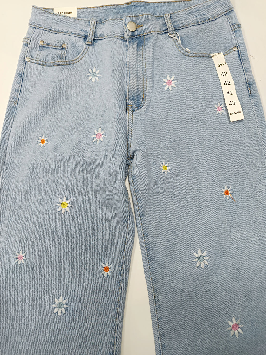 Jean talla grande bordado