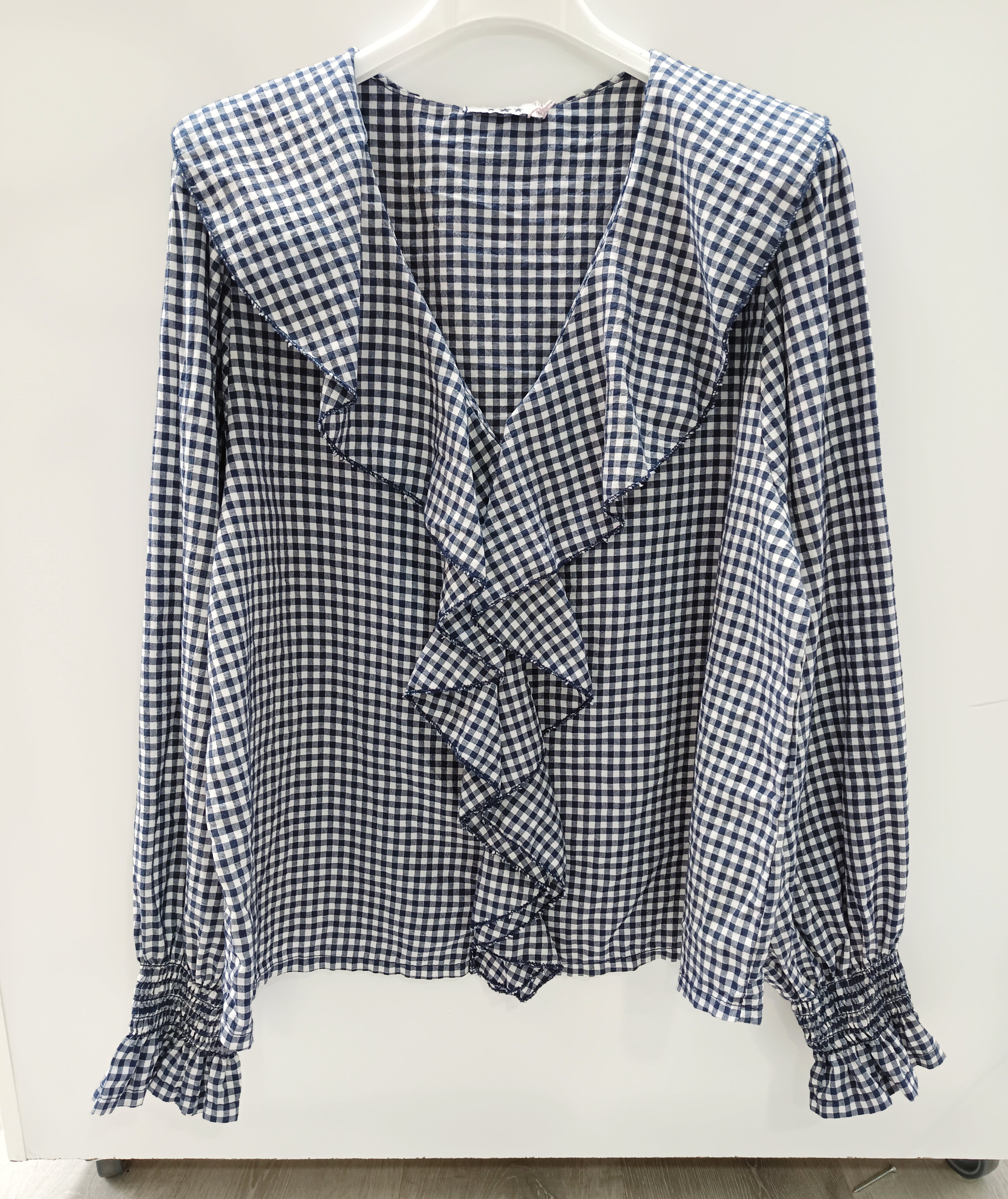 Camisa cuadro vichy con volante