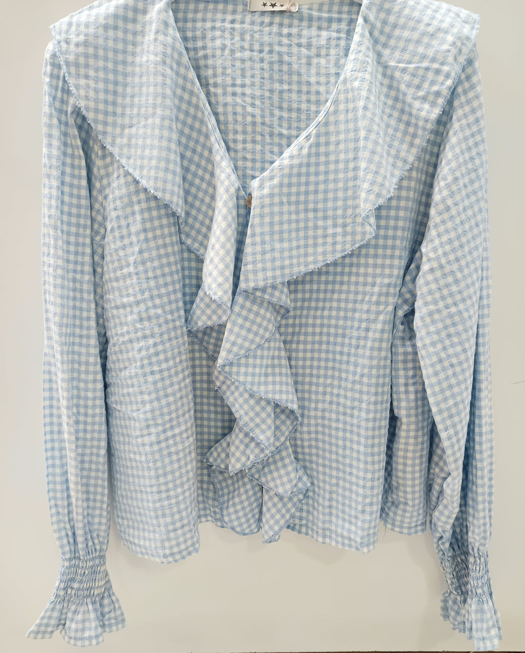 Camisa cuadro vichy con volante
