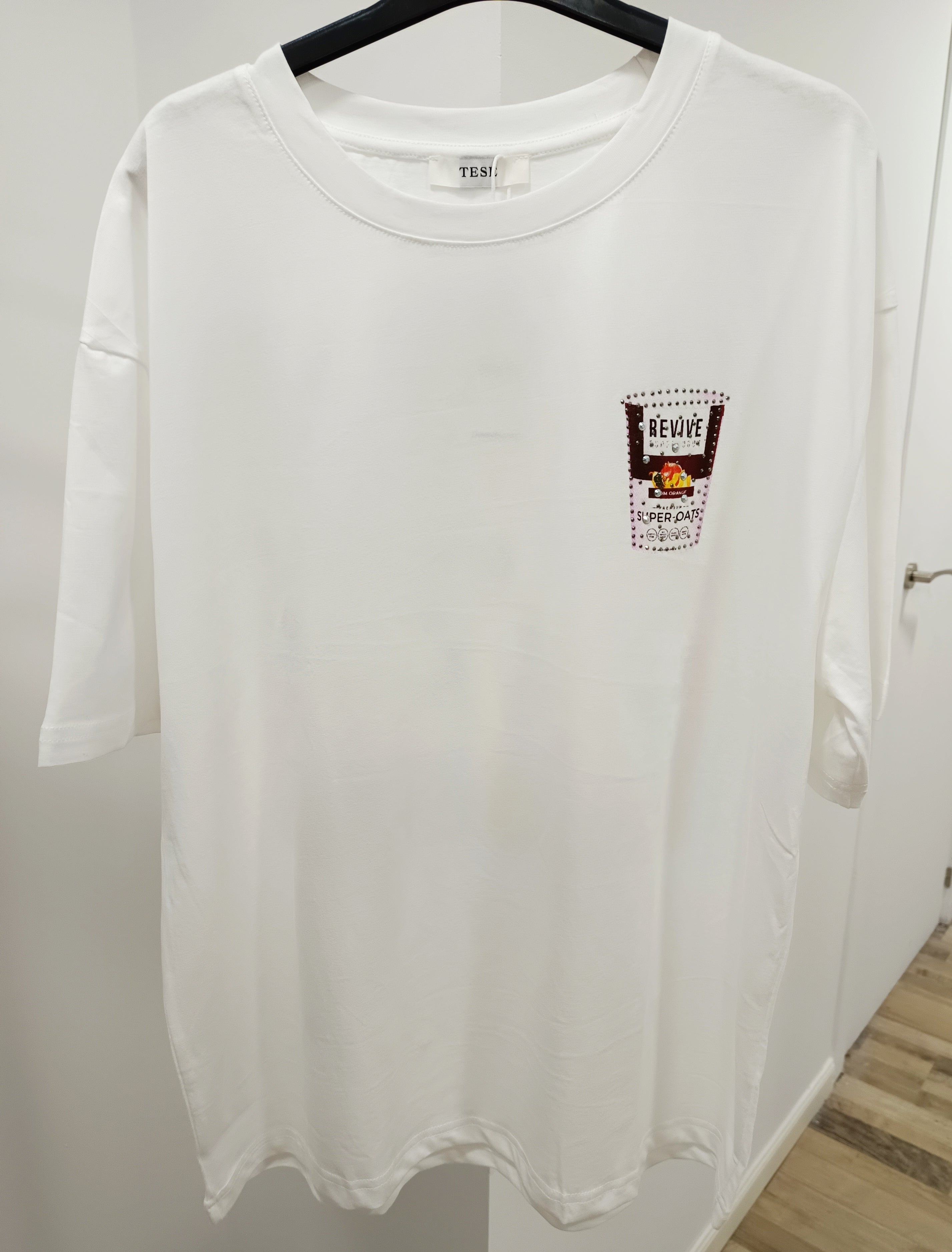Camiseta estampado trasero de colores