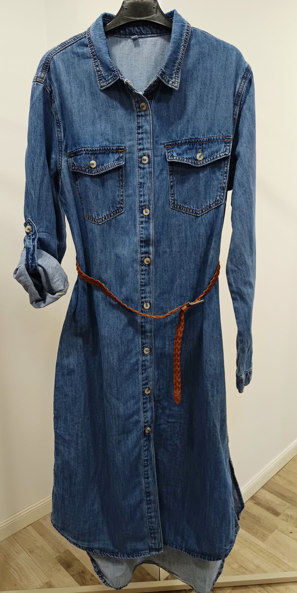 Vestido tejano con cinturón