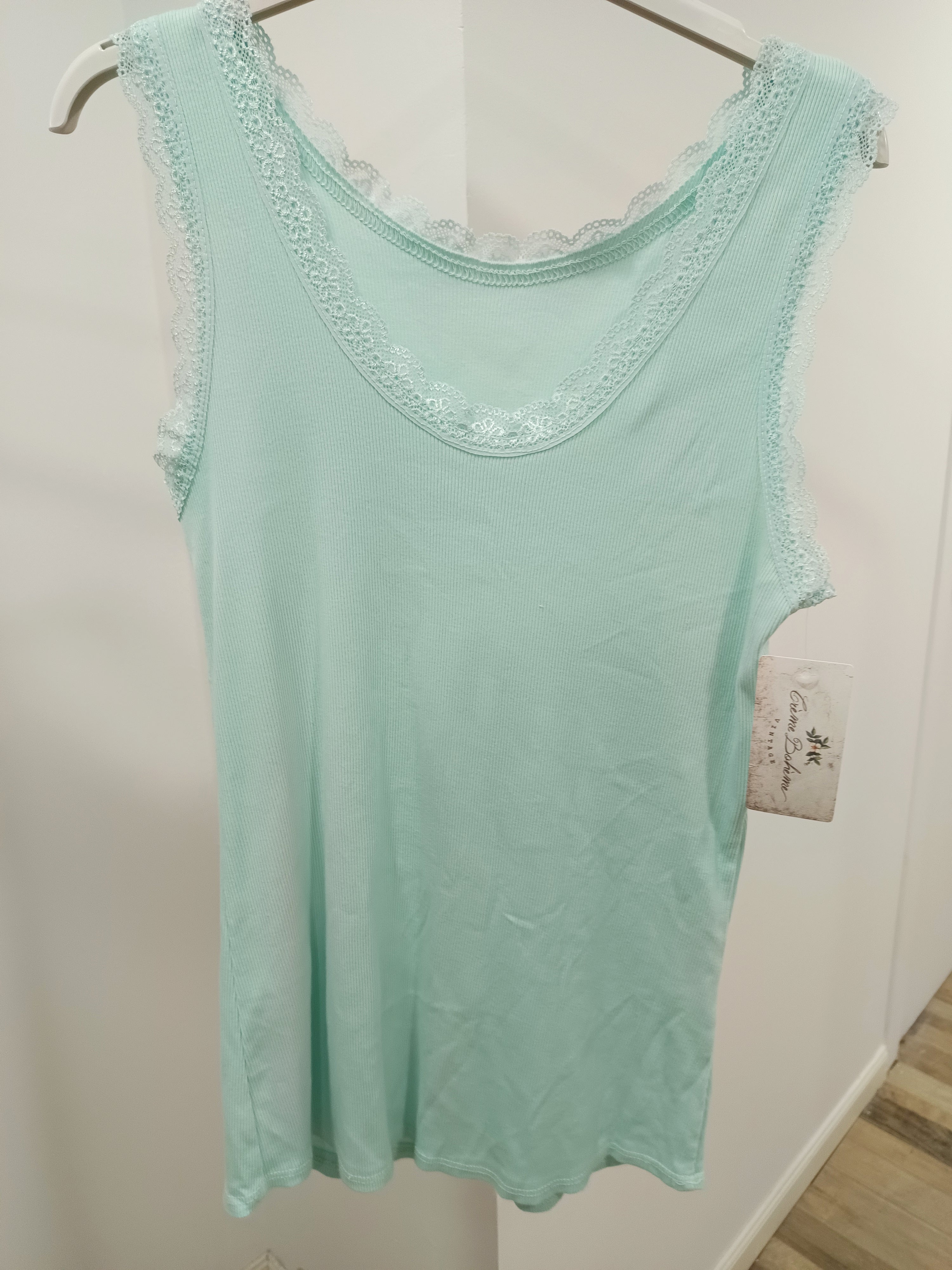 Camiseta canalé tirante blonda