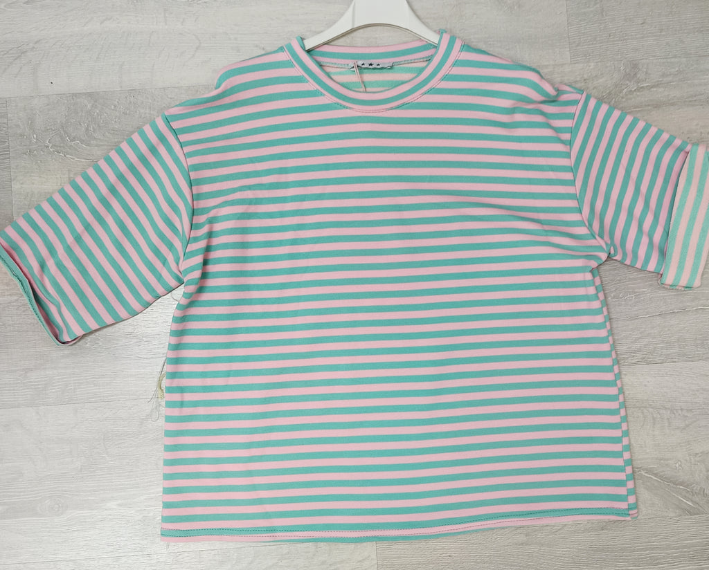 Sudadera rayas manga corta