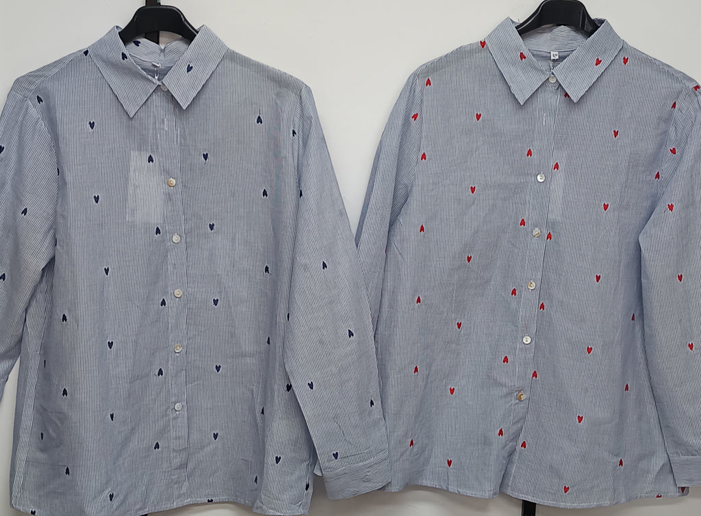 Camisa corazones bordados