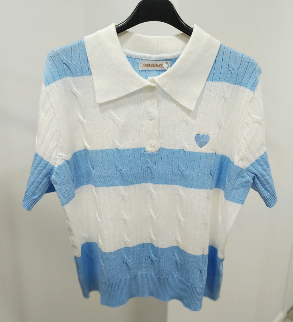 Polo de punto a rayas